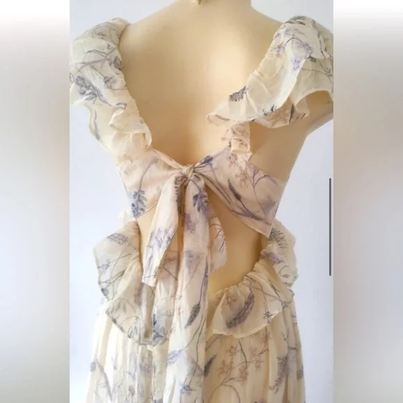 H&M Lyocell-blend flounced dress-worn once - Picture 2 of 13